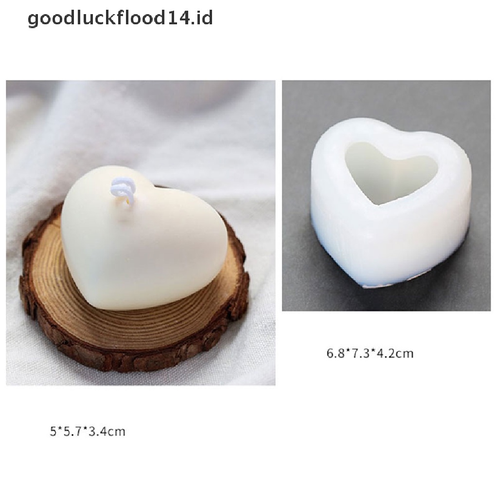 [OOID] 3D Love Heart Silicone Mold Aroma Plaster Candle Mould DIY Cake Decoration ID