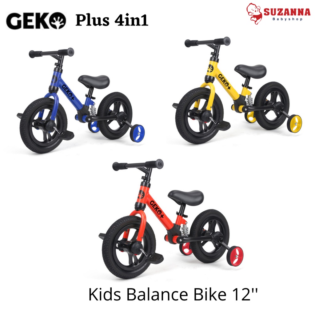 Geko Plus 4in1 Kids Balancing Bike 12'' / Sepeda Anak Roda Dua