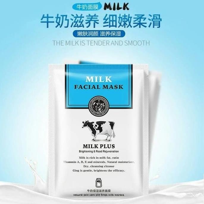 Rorec Milk Plus Facial Sheet Mask Masker Susu