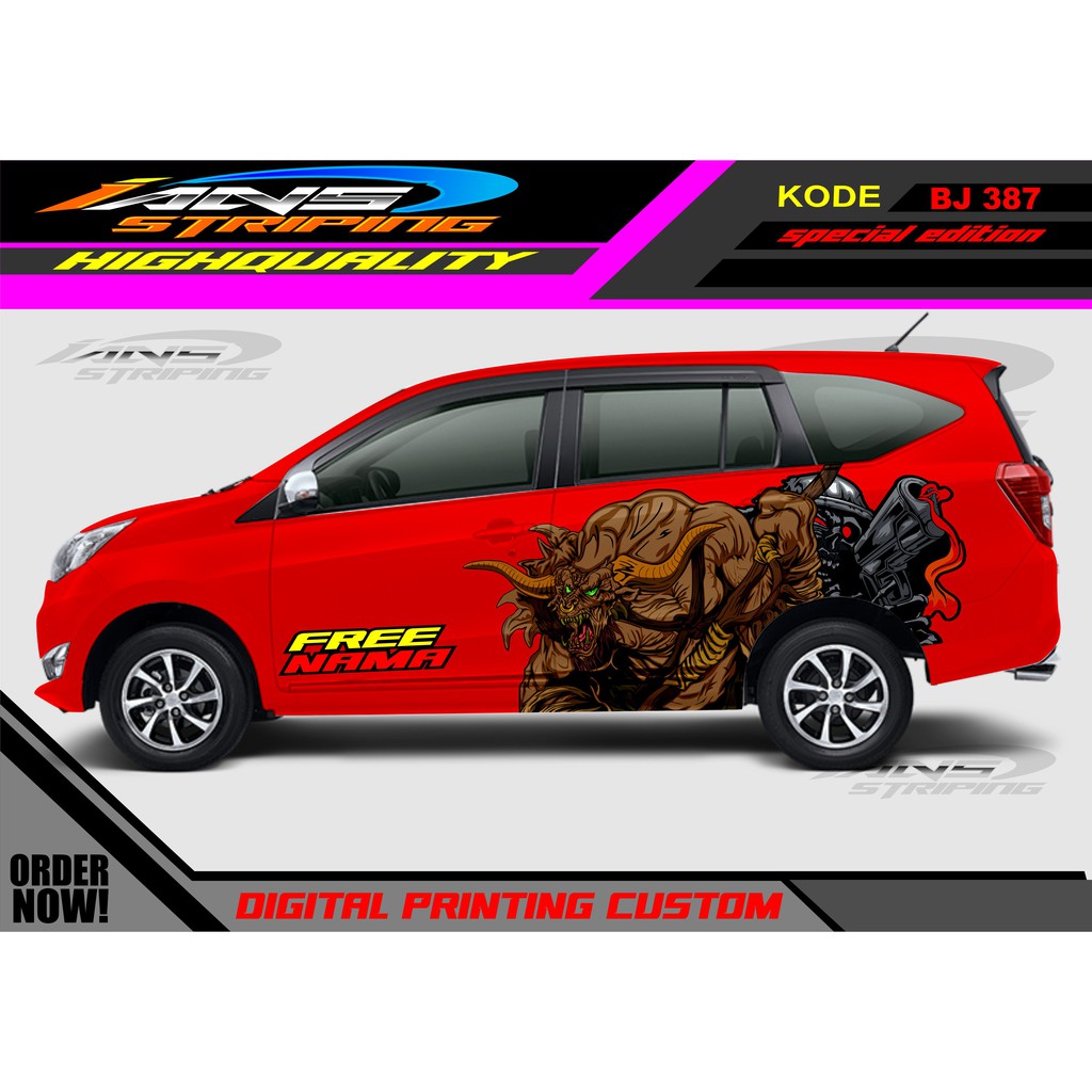 DECAL STICKER MOBIL SIGRA , AVANZA , ERTIGA , ADTSUN / STIKER MOBIL / VARIASI SAMPING MOBIL