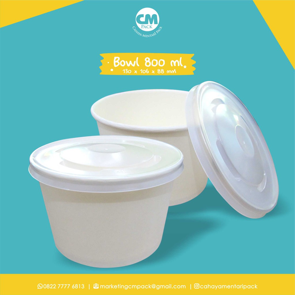 

PAPER BOWL 800ML ( ISI 25 PCS )