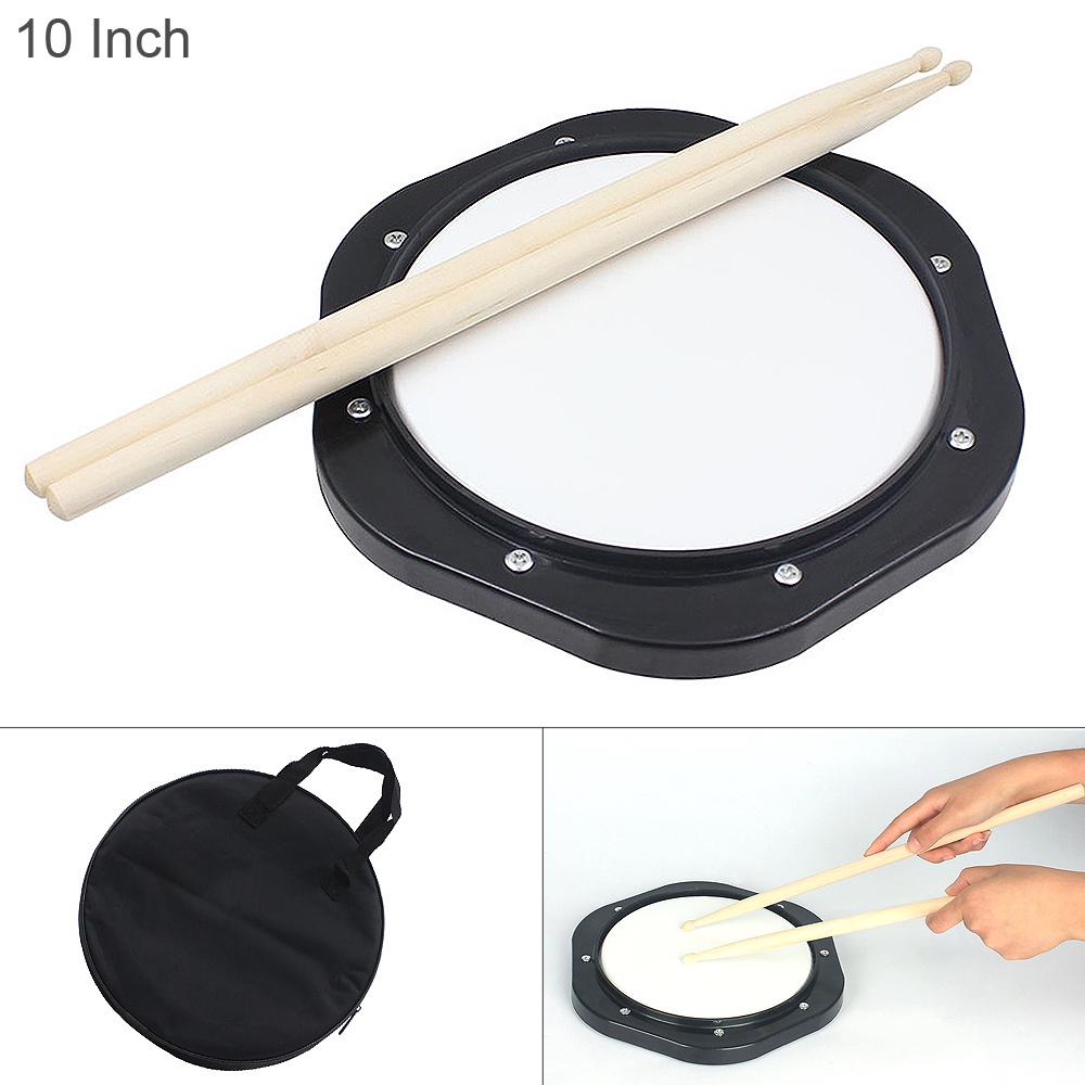 Drum Pad Bahan ABS Ukuran 10 Inch Dengan Stick Dan Tas Untuk Latihan Jazz