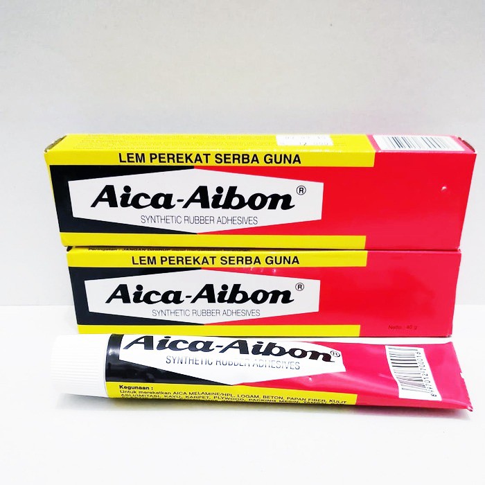 Lem Kuning Aica Aibon Tube 40 Gram Serbagina untuk Besi Kayu Karpet Plastik Pakaian Kain Sepatu