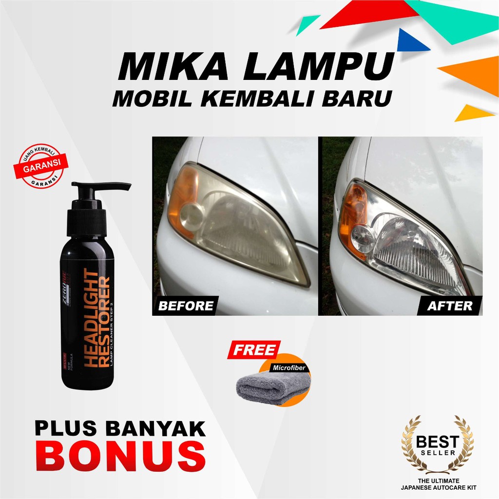 Unik Step 2 Zerone Headlight Restorer Pengkilap Lampu Mobil Headlamp Kuning