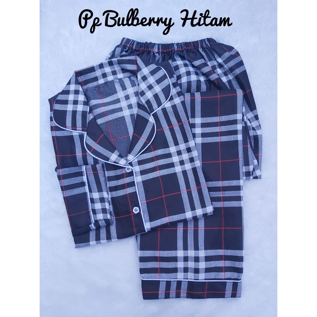 JNV Piyama PP Wanita Motif Kotak 2 - Baju Tidur Lengan Panjang - Bahan Katun Premium-2