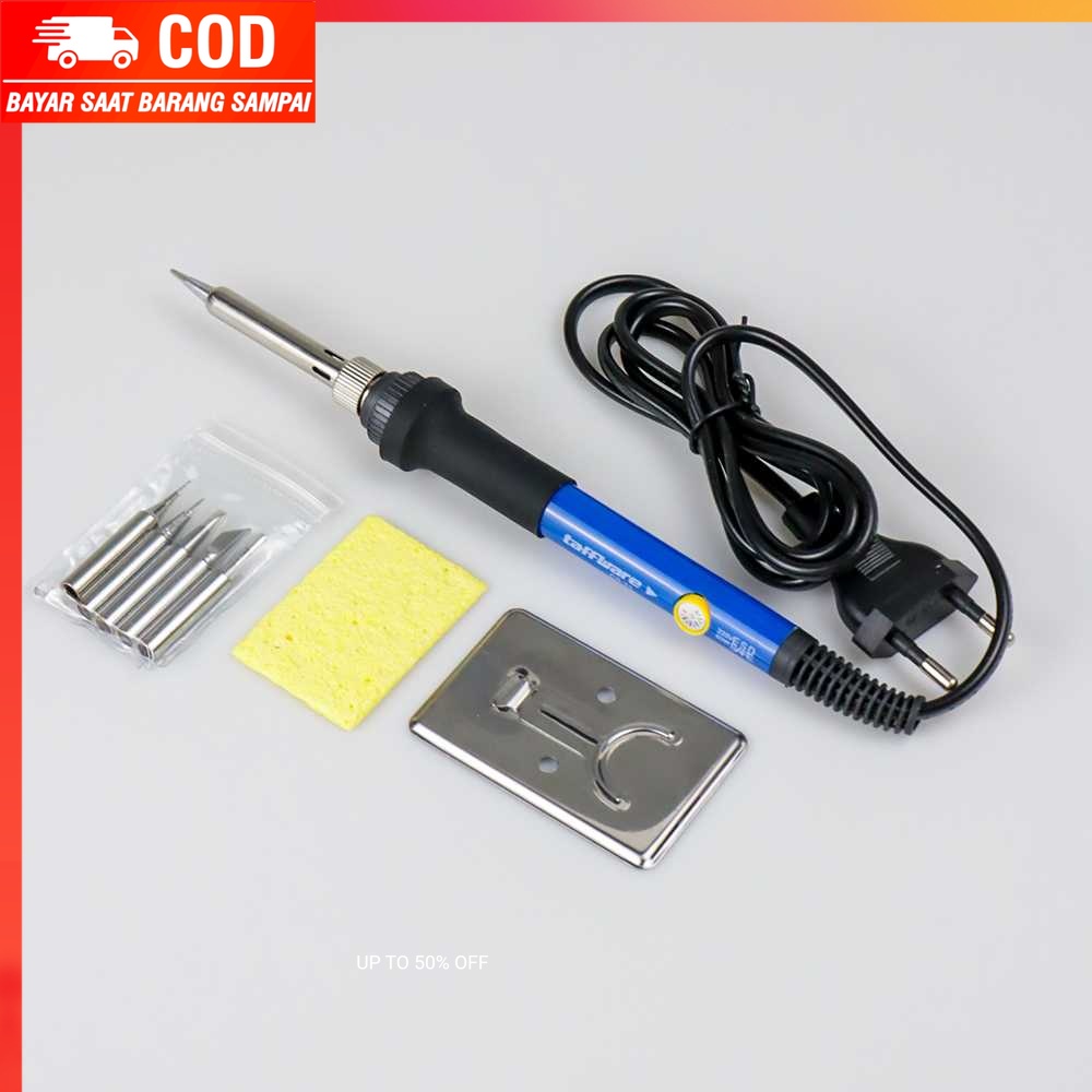 (100% BARANG ORI) Taffware Solder Iron Adjustable Temperature 60W with 5 Tips - CS31