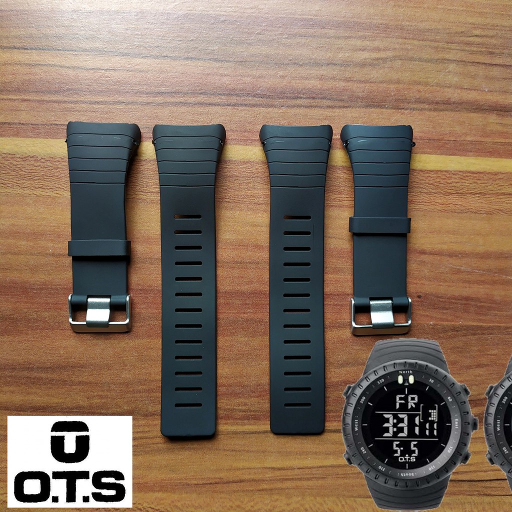 Strap Tali Jam Tangan Rubber OTS T5007G OTS 5007 black.