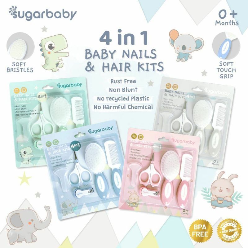 Sugarbaby 5in1 Manicure Set Nature Series (Perlengkapan Manikur Bayi 5in1) gunting kuku isi 5 manicure bay baby
