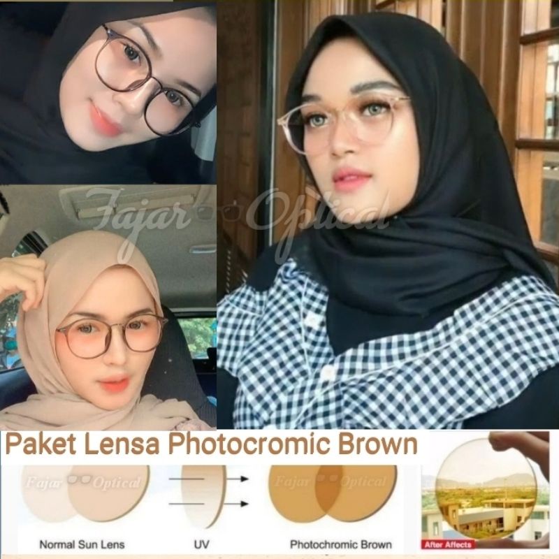 FRAME KACAMATA gratis Lensa BROWN Minus Normal Cylinder Kacamata 1050