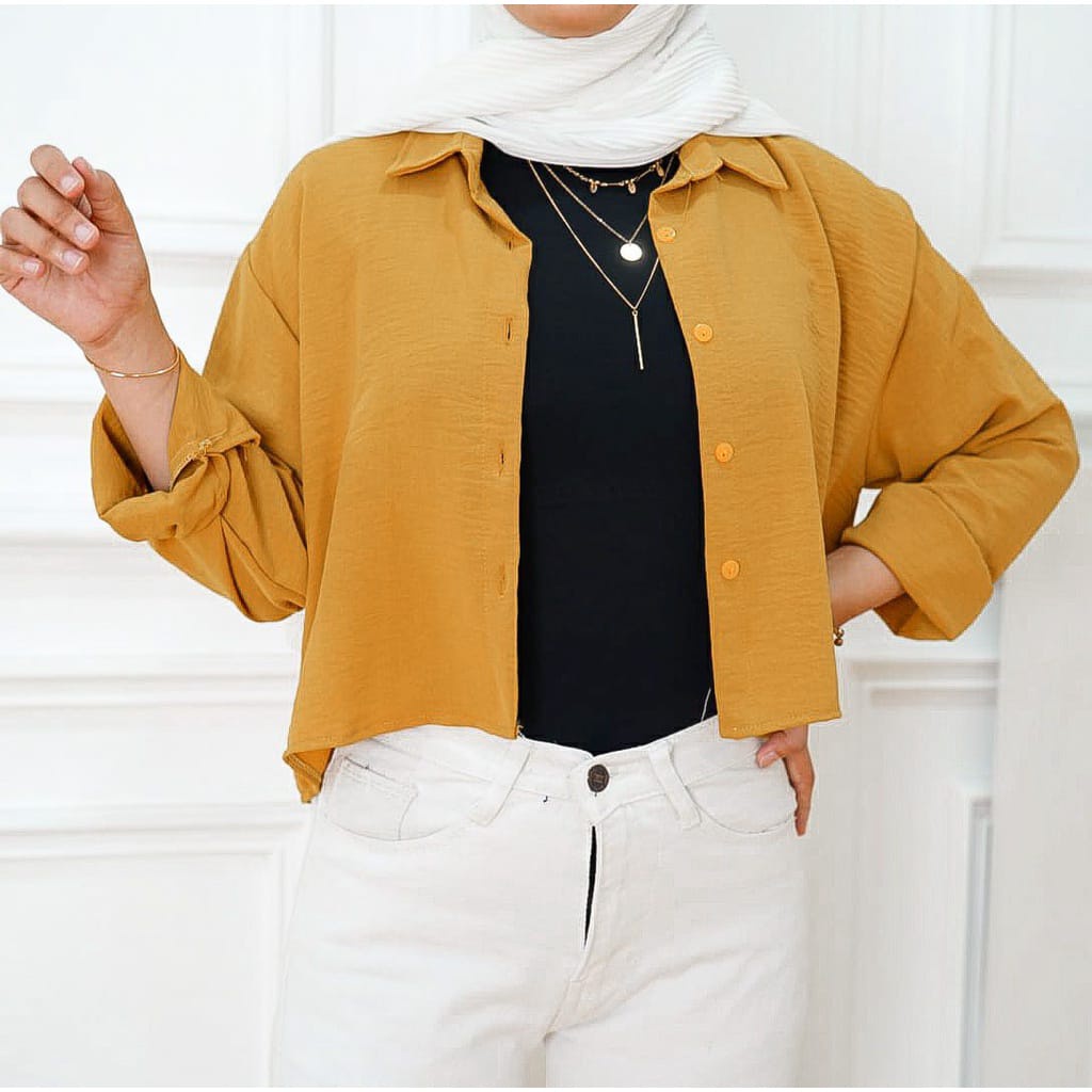 MAGCUN STORE - Kemeja Wanita linen Oversize Olivia Shirt Linen Pocket