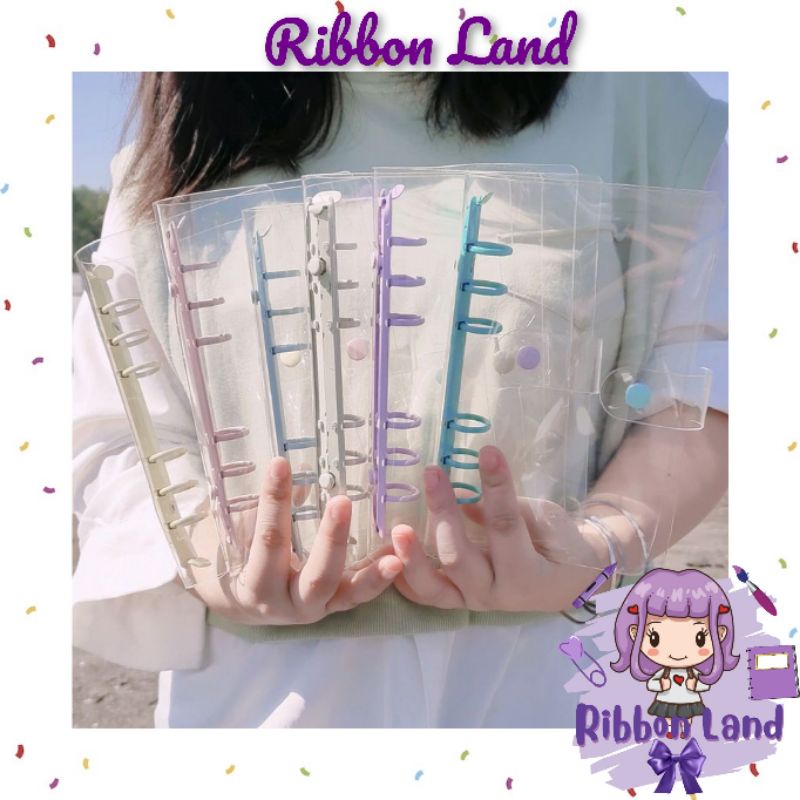 

Binder A5 A6 Cover PVC Transparan Notebook Diary Besi Warna Colour Binder Premium 6 Ring