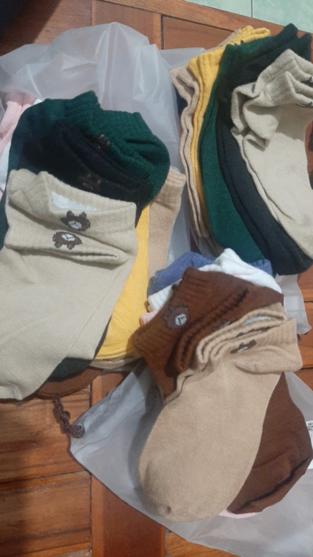 [termurah] 10pcs Kaos Kaki Ankle Brown Line+tas Logo Brown Line Kaos Kaki Import