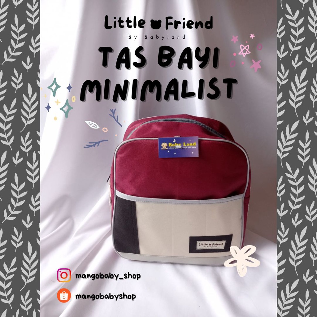 LITTLE FRIEND | TAS BABYLAND BAYI BABY TAS SERBAGUNA TRAVELLING MINIMALIST MERAH MAROON NAVY KADO BAYI