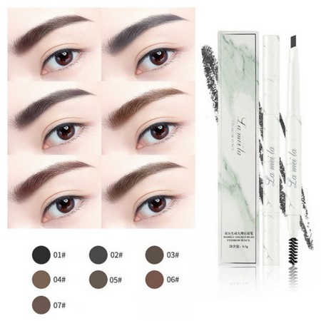 LAMEILA Pensil Alis Eyebrow 2 in 1 Kepala Ganda 7 Warna LA001 801