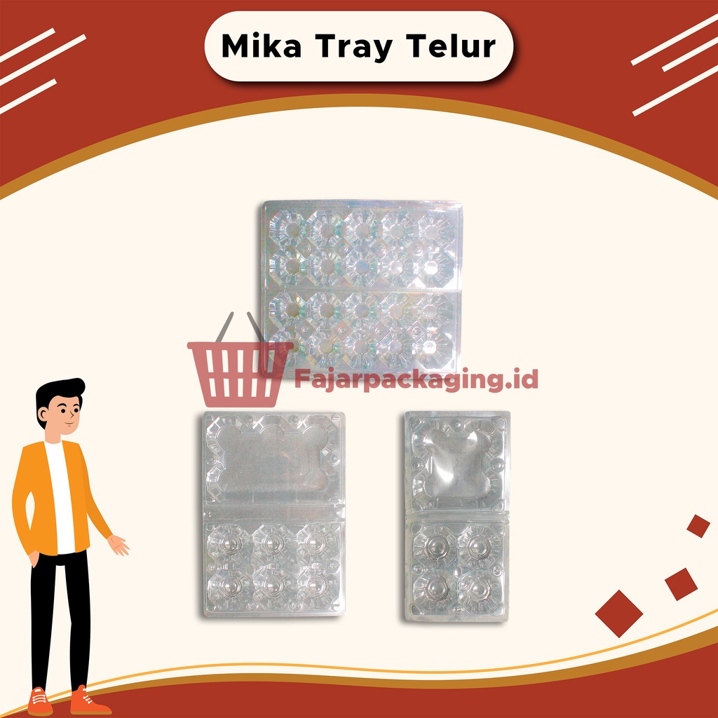 Mika Tray Telur Sekat 6 Packaging Telur Kotak Telur Penyimpanan Telur Mika Telur Ayam/Bebek