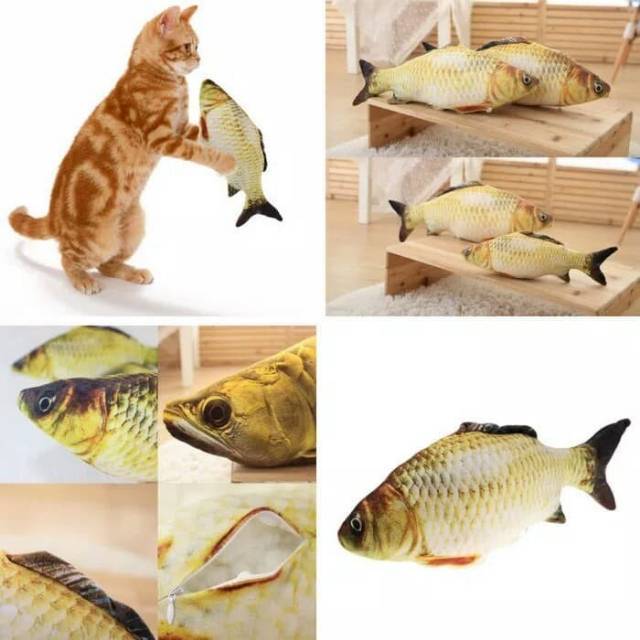 Mainan Kucing &quot;IKAN ISI CATNIP RESLETING 40cm/60cm&quot; Cat Toys