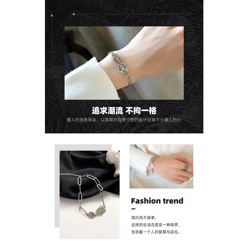 In girlfriends' gelang pelajar wanita Korea gaya Douyin online influencer retro aloofness gaya lucu