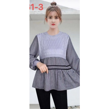 blouse rajut mic katun kotak import// LD 110 cm