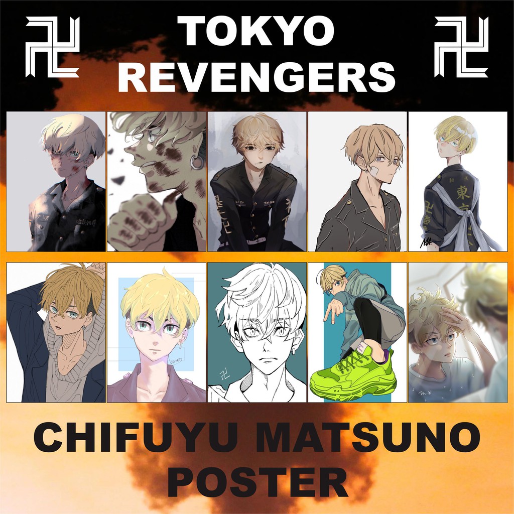 Poster CHIFUYU MATSUNO Anime Manga Tokyo Revengers Tokyo Manji Toman Ukuran A4 Kualitas HD