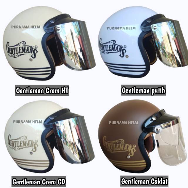 Helm Bogo Retro Gentleman Kaca Datar Shopee Indonesia