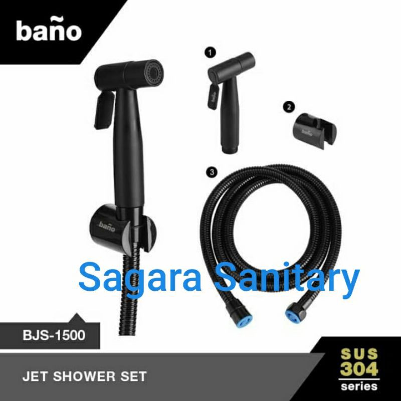 Jet shower Hitam Bano Stainless sus 305 / toilet shower Bano Hitam