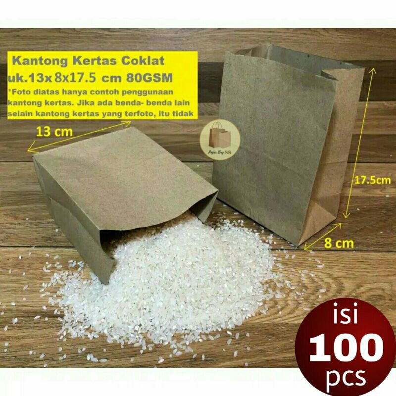 

Kantong Kertas Rotiboy SOS Coklat 13x8x17.5 cm (isi 100 pcs)