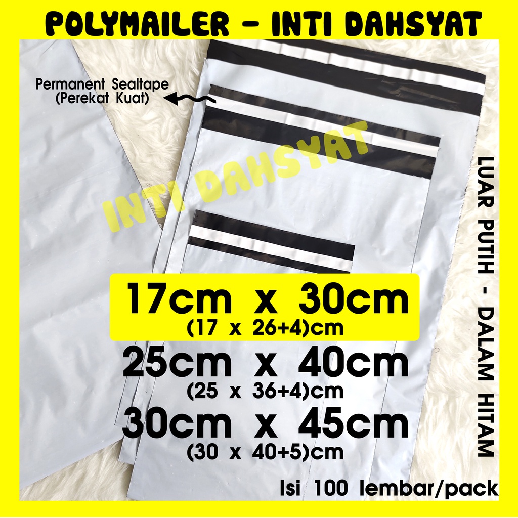 

POLYMAILER PUTIH - HITAM 17x30 Isi +/-100lembar Plastik Packing Toko Online Shop TERMURAH di SHOPEE