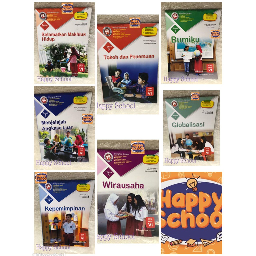 BUKU PR TEMATIK TERPADU KELAS VI SD TEMA 1 - 9 + PEGANGAN GURU