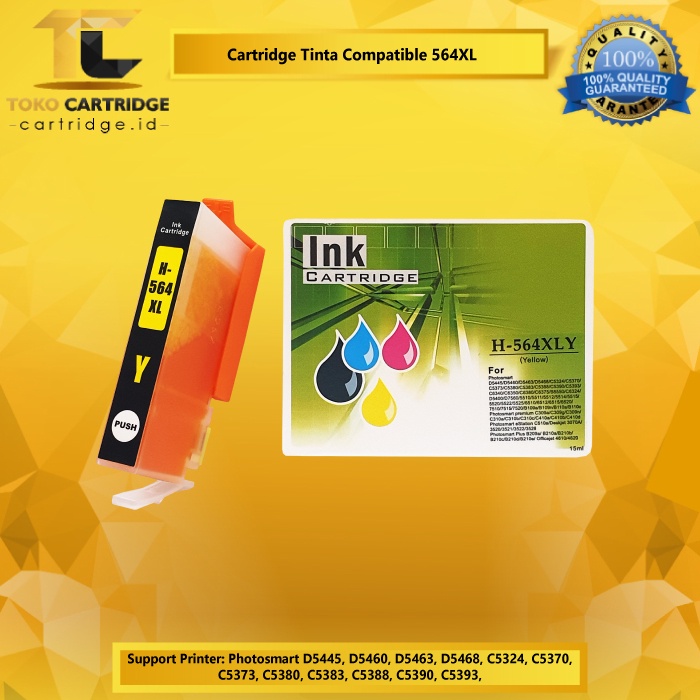 Cartridge Tinta Compatible 564XL 564 XL Cyan Magenta Yellow Black With Chip