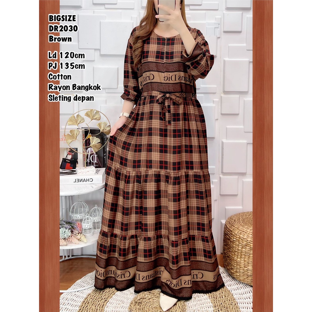 M6738 gamis bigsize cantik katun rayon import bangkok DR2030 adem