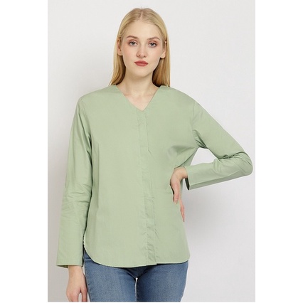 MATAHARI - CHIC GIRL LESSA BLOUSE GREEN KEMEJA WANITA WITH TAG