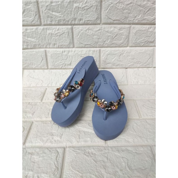 SANDAL JEPIT INGVIVI 799 SWAROSKI WEDGES 5cm