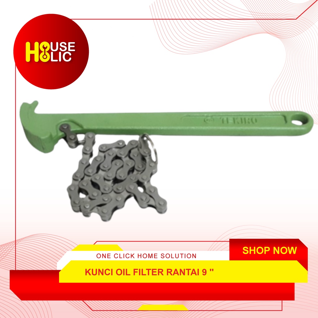TEKIRO Kunci Filter Oli Rantai 9&quot; Inch / Alat Buka Filter Oli Wrench Chain