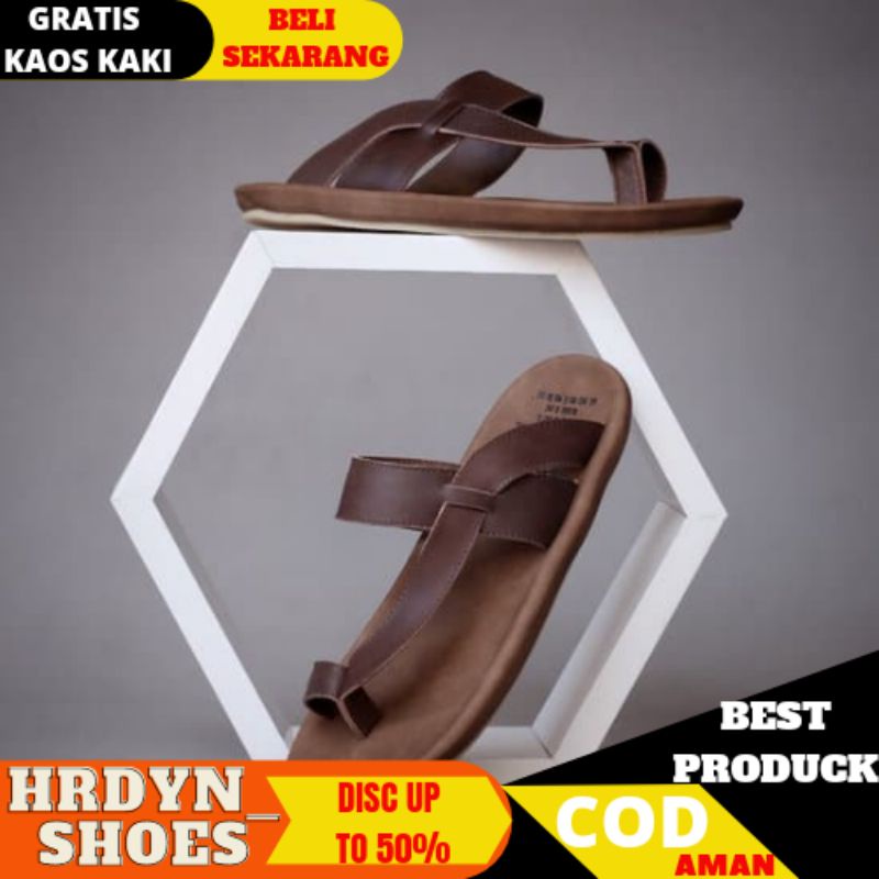 SANDAL KULIT PRIA 05 CEVANY BLACK BROWN TAN KULIT SAPI ASLI ORIGINAL HANMADE BANDUNG