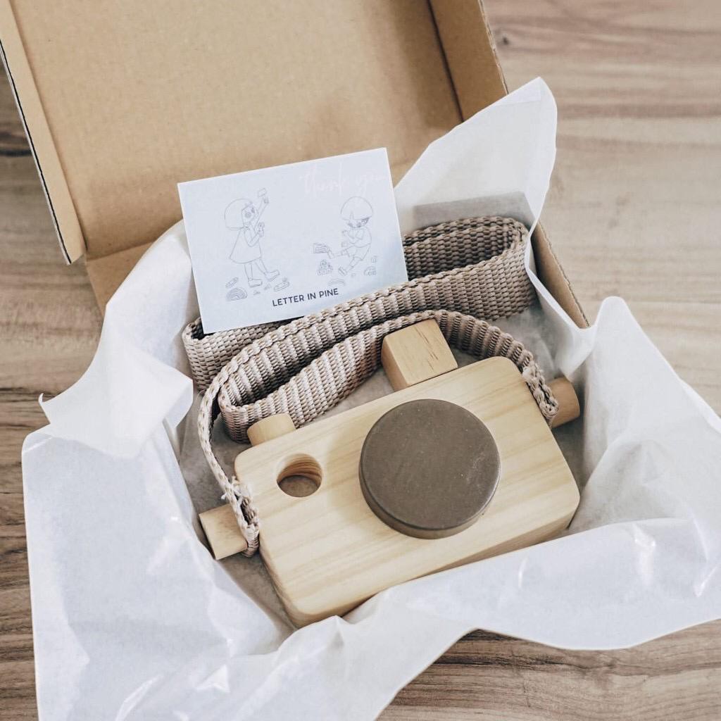 Letter in Pine - Camera Wooden Toys