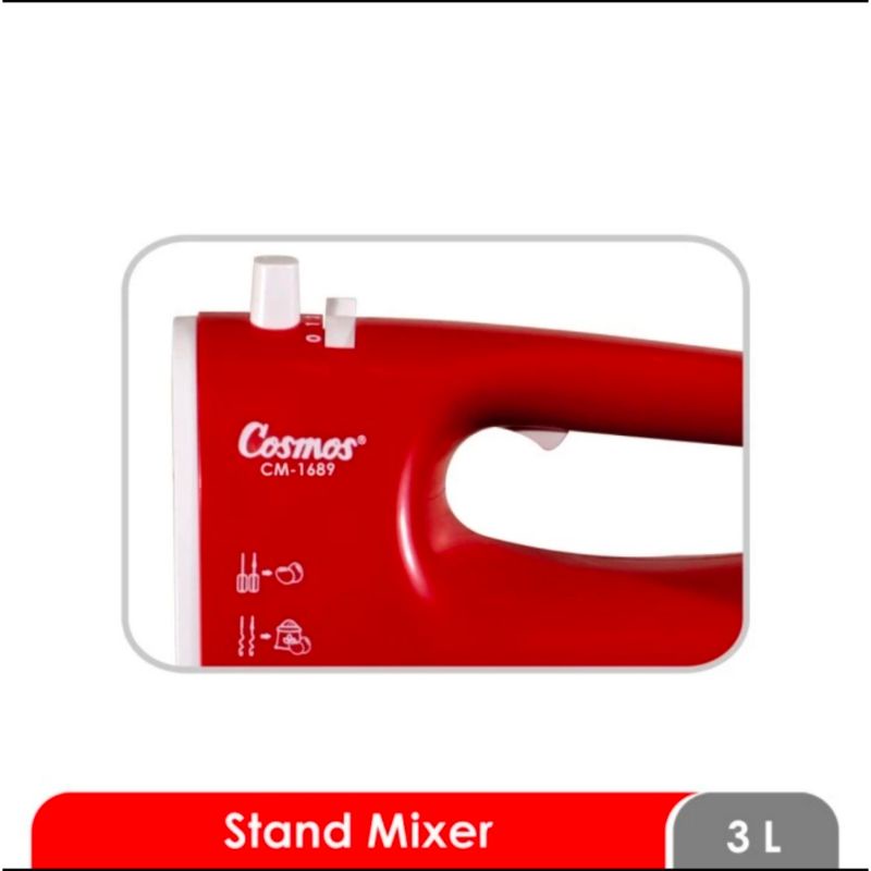 MIXER COM MIXER STANDING MIKER HAND PLUS MANGKOK 3 LITER MIKSER KOCOKAN BOLU KUE MIXER COSMOS CM-168