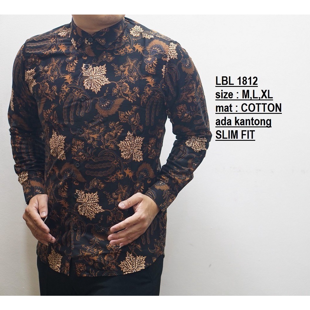 KEMEJA BATIK PRIA SLIM FIT BAJU BATIK PRIA SLIM FIT PREMIUM LBL1812