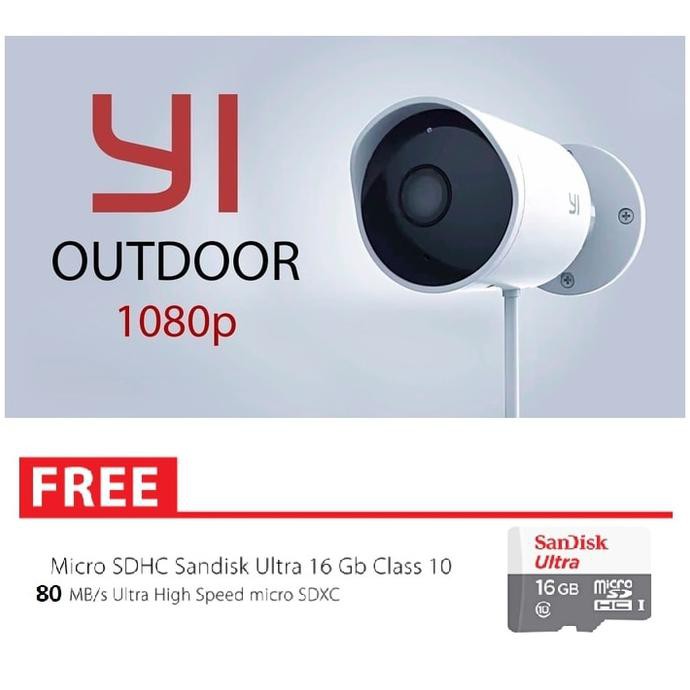Xiaomi Yi Xiao Yi Outdoor Cctv Ip Camera 1080P International + 16Gb