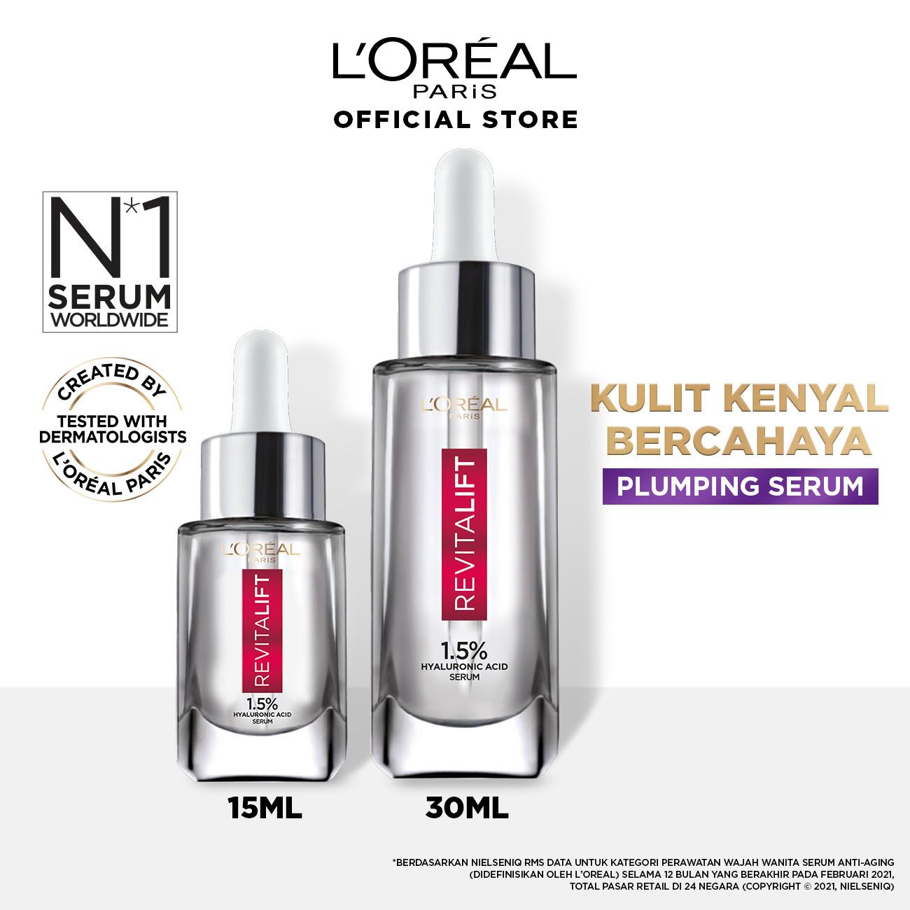 LOreal Paris Revitalift Hyaluronic Acid Serum Skin Care (Untuk Kulit Lembap Tampak Muda Bercahaya)