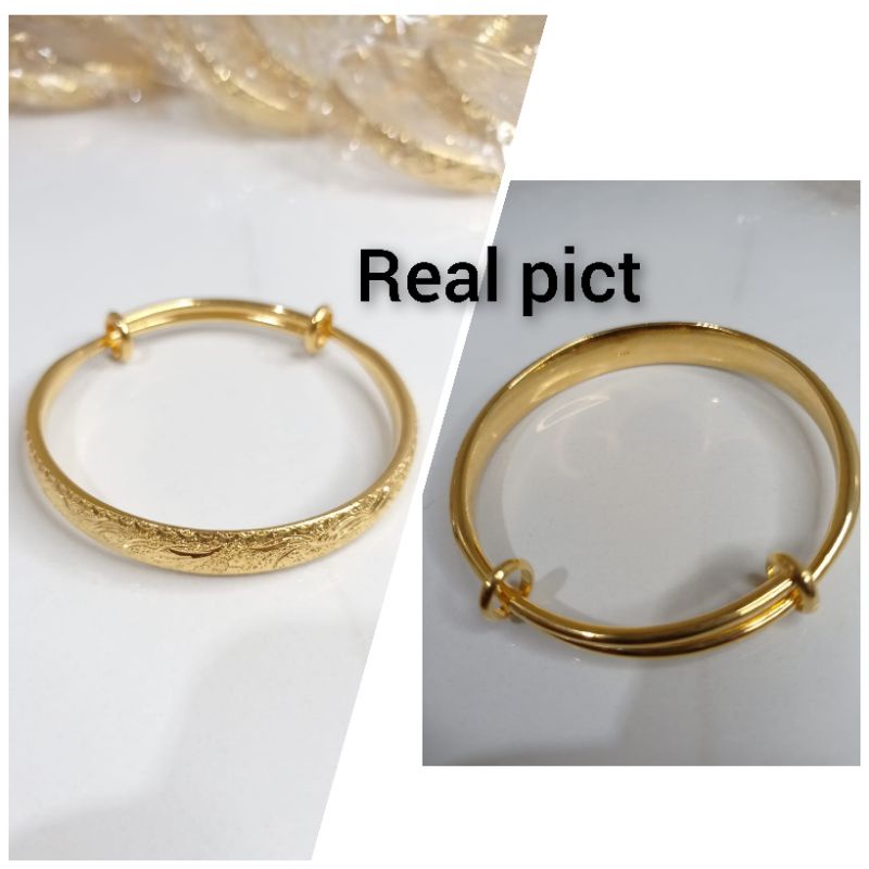 Gelang Wanita Emas Bahan Titanium Anti Karat Dan Tidak Mudah Luntur Dengan Lapis Emas 375-8