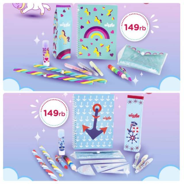 

Wiggle Set Alat Tulis Anak | Set Alat Tulis Rainbow / Nautical | Tempat Pensil Anak