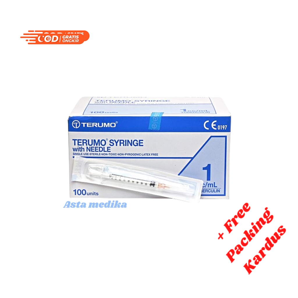 Terumo Spuit 1cc With Needle 26G x 1/2&quot; Disposable Syringe 1cc With Needle 26G Terumo / Alat Suntik 1cc Suntikan 1ml Terumo BOX