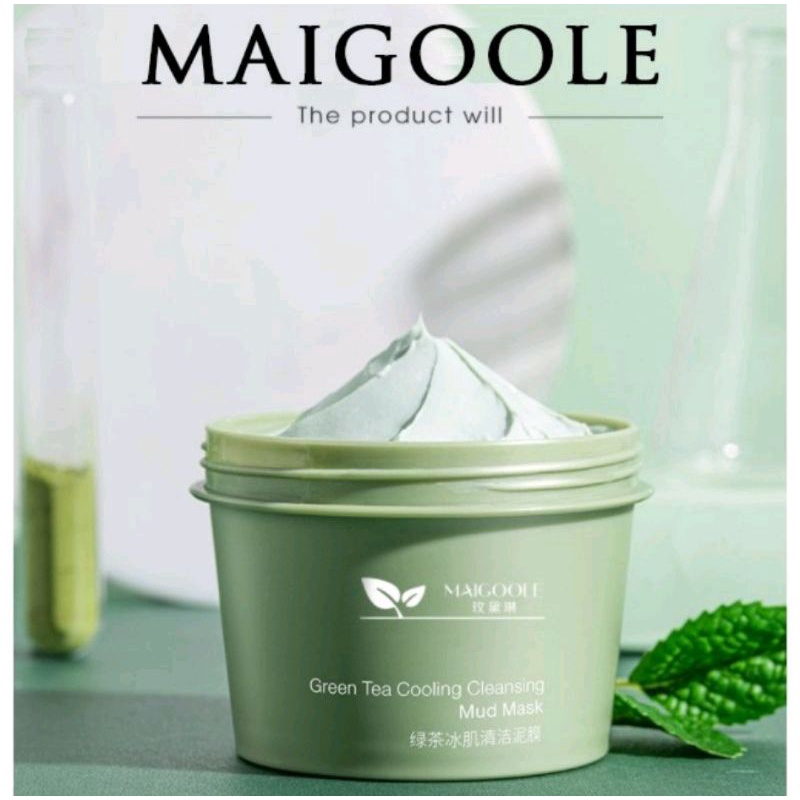 MASK Green Tea Komedo/mask mud clay Maigoole/maycreate/median 120gram