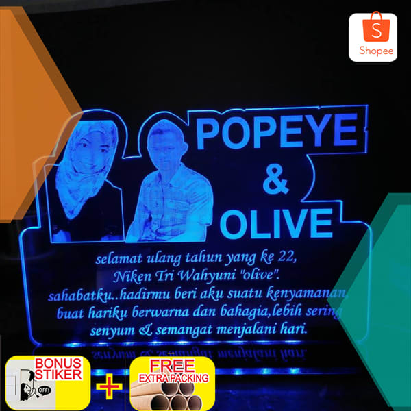 lampu hias foto akrilik Keren