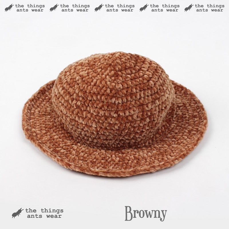 TTAW / Bucket Hat Crochet Browny / Topi Rajut Handmade