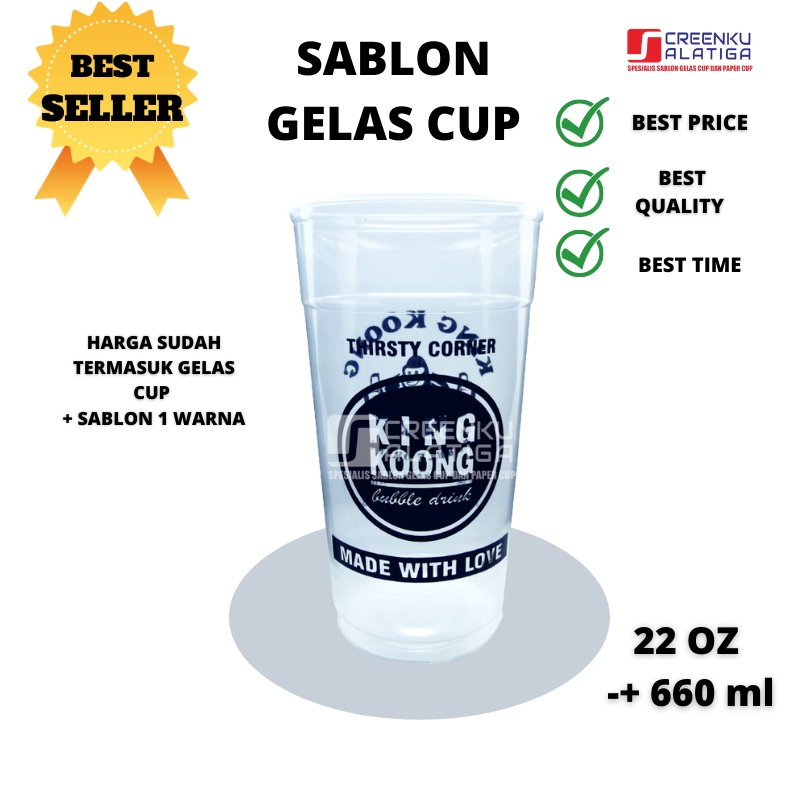 Sablon Gelas Cup 22 oz Thai Tea Boba Starindo PP
