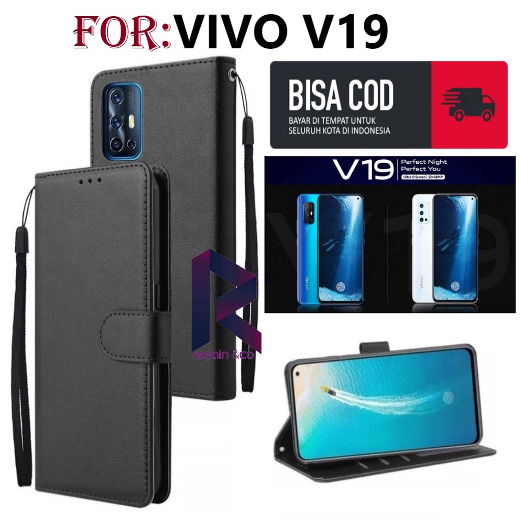 FLIP COVER VIVO V19 CASING DOMPET FLIP WALLET LEATHER KULIT PREMIUM SARUNG BUKA TUTUP FLIP CASE VIVO V19