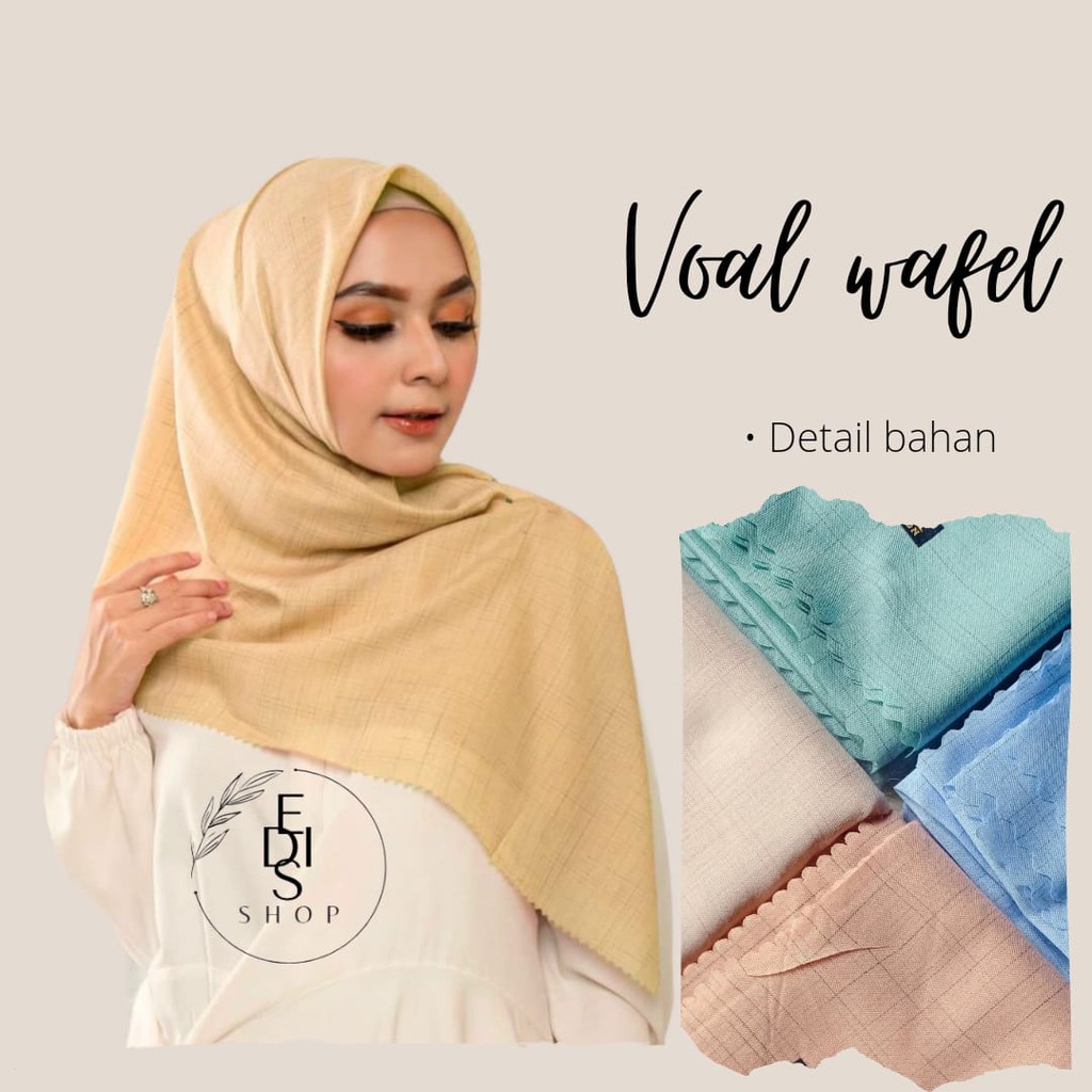 HIJAB SEGIEMPAT SANDI MORSE LASER CUT VOAL WAFFLE BY AZARA KERUDUNG GROSIR TERMURAH LC TERLARIS