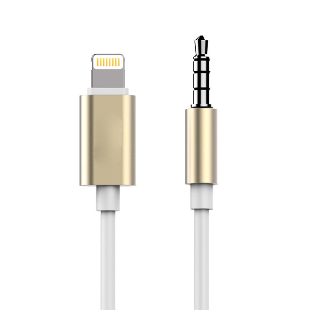 MB60 Kabel AUX Audio Lightning To Jack 3.5mm 1 Meter Gold Plate