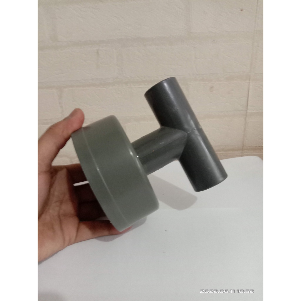 Dop Tutup Pipa Hidroponik 3 inch Output Tee 3/4